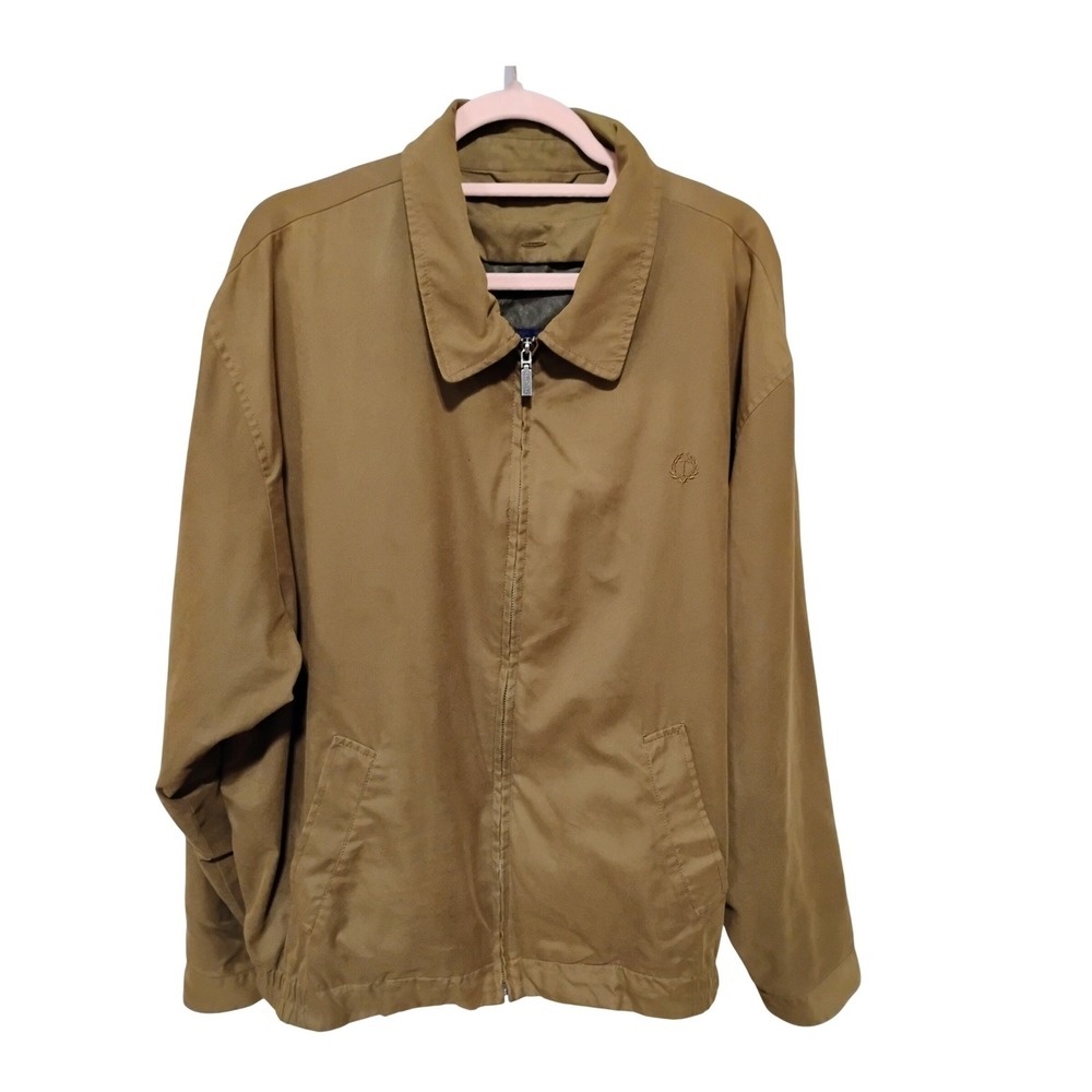 Turnbury Men's Tan‎ Zip Front Coat Jacket XL Classic Outerwear Missing Lining